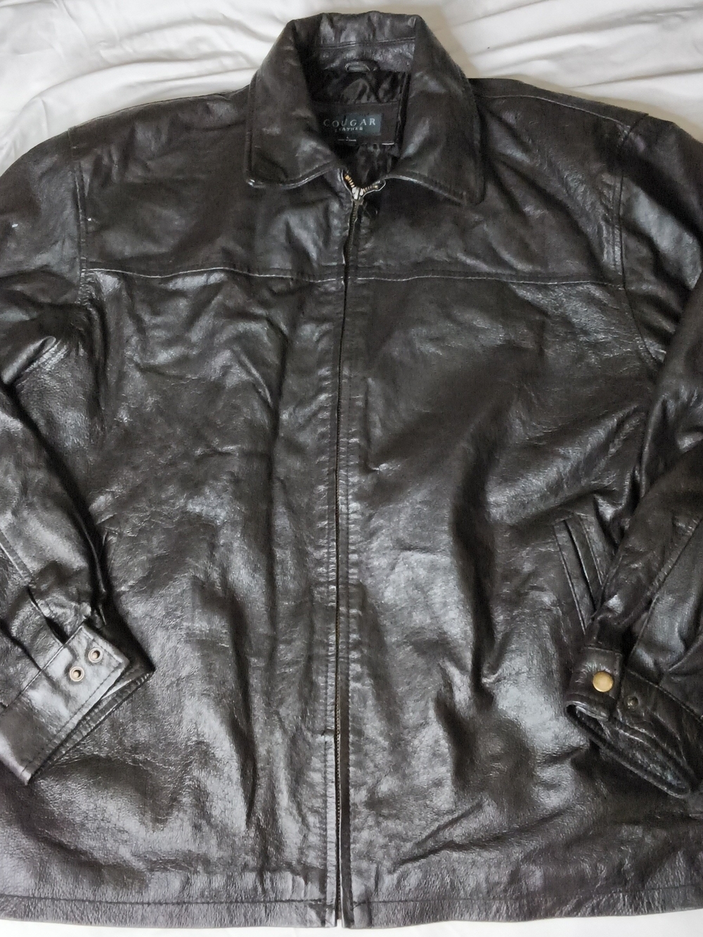 Cougar Men’s Brown Leather Bomber Jacket